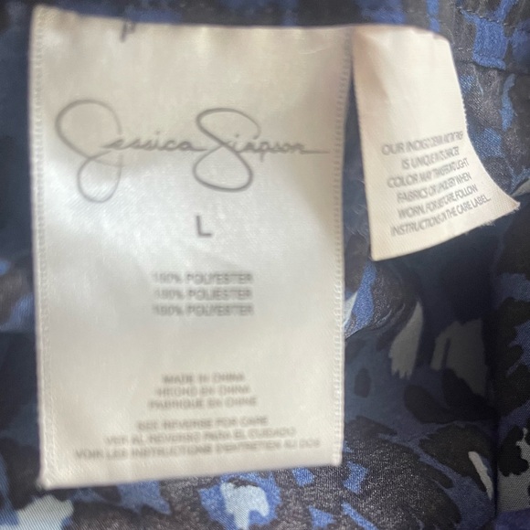 Jessica Simpson Wide Leg Pants Blues and black colors throughout in Size Large - Picture 6 of 14